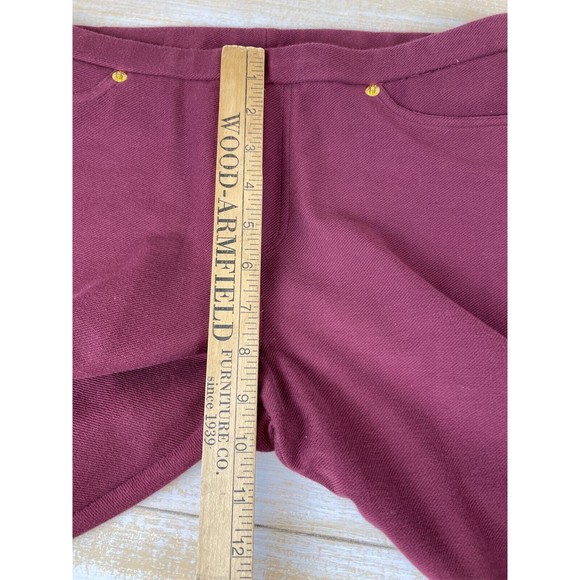 Michael Kors Burgundy Pull On Pants Women's Size M Jegging Stretch Knit Jean - Picture 6 of 12